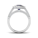 Diamond Bakibgktoke Blue Sapphire Ring | 2.25ct