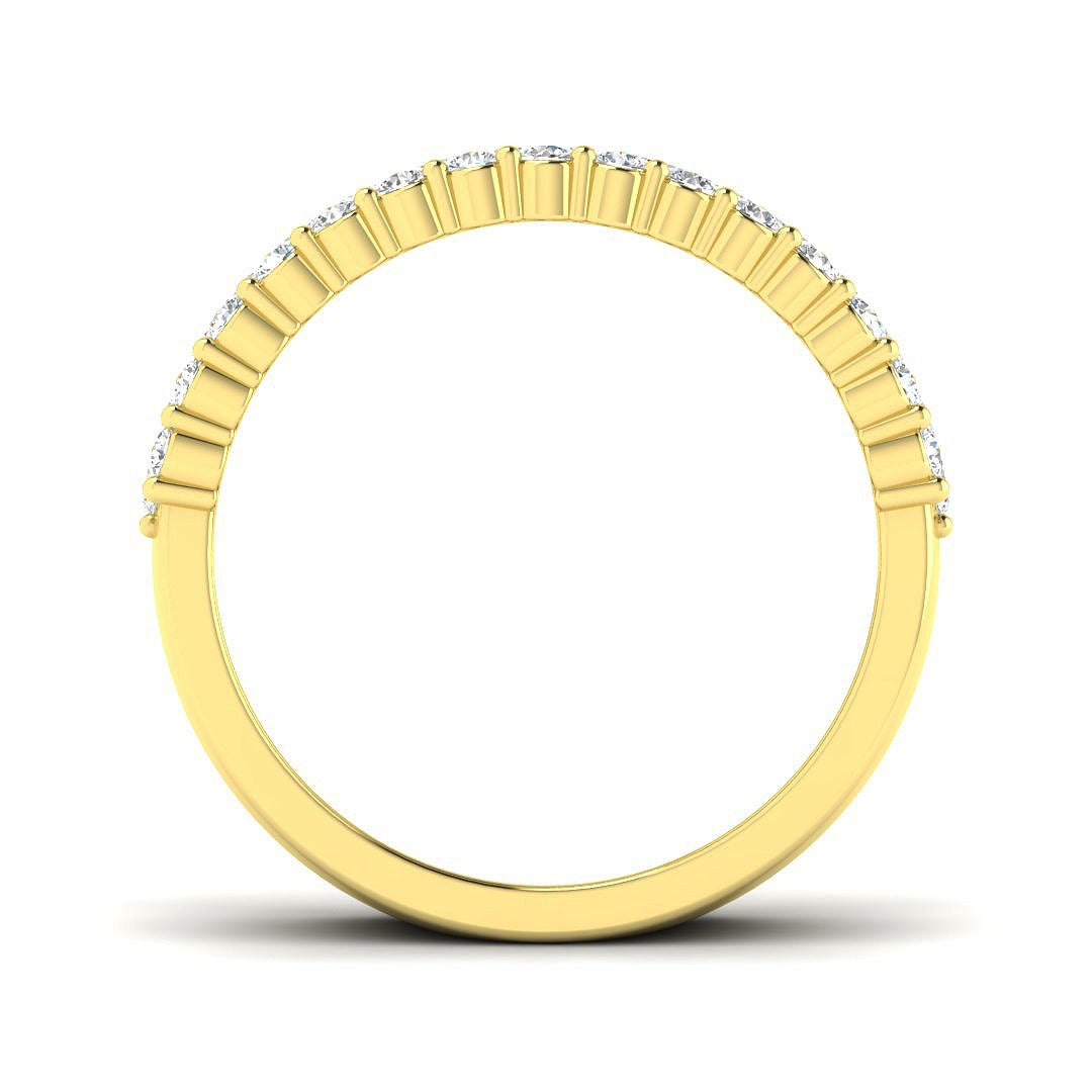 1.00Carat D-E/VS Lab Grown Diamond Half Eternity Wedding Ring 9k Yellow Gold Ready To Ship