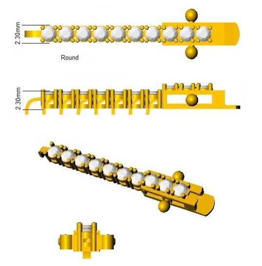 Bracelet de tennis de luxe en or et platine, serti de diamants ronds.