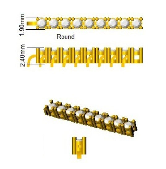 Bracelet de tennis de luxe en or et platine, serti de diamants ronds.