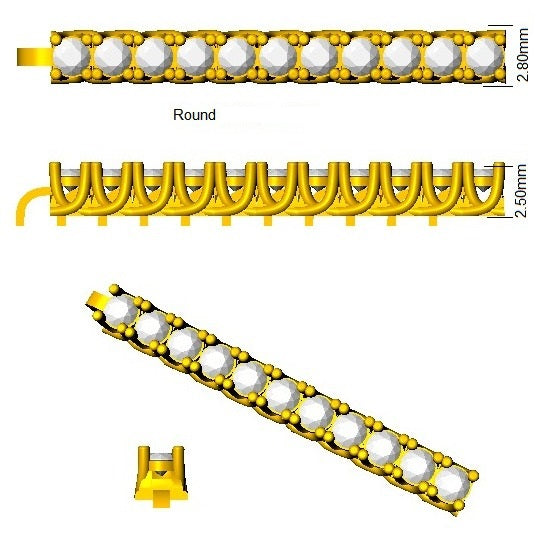 Round Cut Prong Set Lab Grown Diamond Tennis Bracelet in Platinum with Box Closure