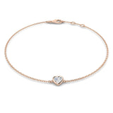 Clover Diamant-Kettenarmband mit Lünetten- und Pavé-Fassung aus Naturdiamanten in Platin
