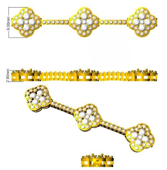 Bridal Diamond Clover Bracelet