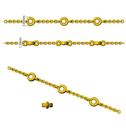 Round Cut Bezel Set Lab Grown Diamond Station Bracelet in 18K White Gold with Lobster Claw