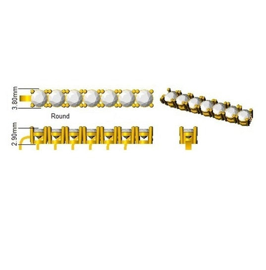 9K White Gold Lab Grown Diamond Tennis Bracelet – Round Prong Set Diamonds with Box Clasp