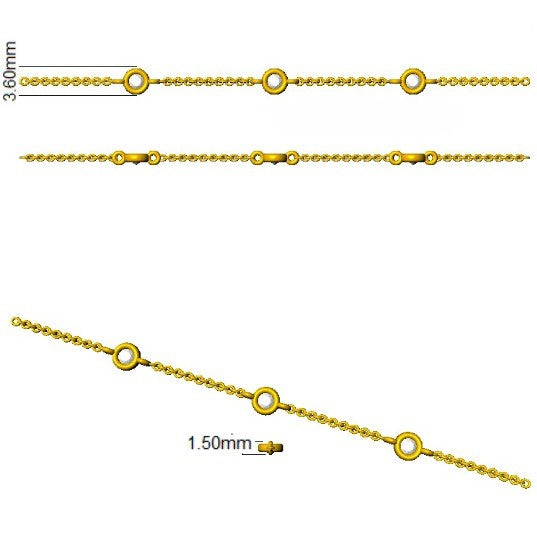 Round Cut Bezel Set Lab Grown Diamond Station Bracelet in 18K White Gold with Lobster Claw
