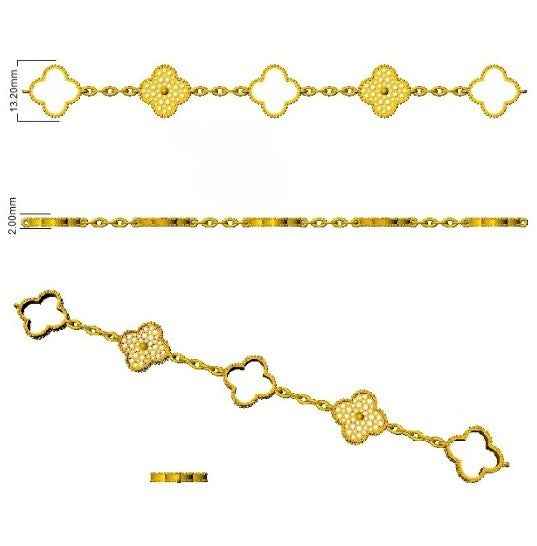 Clover motif diamond bracelet