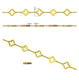 18K Gold Lab Grown Diamond Four Leaf Clover Bracelet – Pave Set with Chain & Lobster Clasp