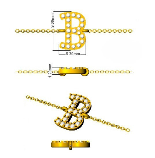 Modern Diamond Initial Gift
