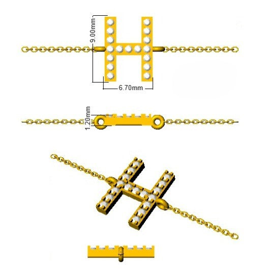 Modern Diamond Chain Bracelet
