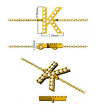 Womens 9K Gold Diamond Initial Bracelet, Gift For Her Diamond Letter Bracelet, Fine Jewellery Lab Diamond Chain Bracelet