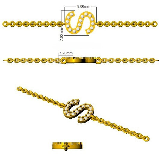 Close Up Diamond Alphabet S Jewellery