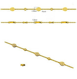 18K Yellow Gold Natural Diamond Pear Shape Station Bracelet – Pave Set Chain Bracelet with Lobster Clasp