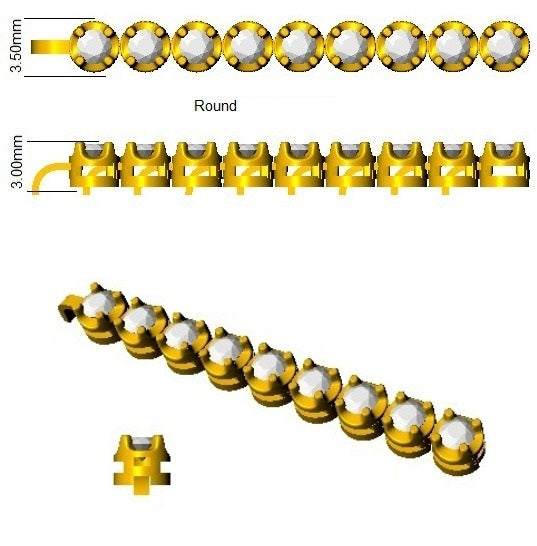 Bracelet de tennis de luxe en or et platine, serti de diamants ronds.