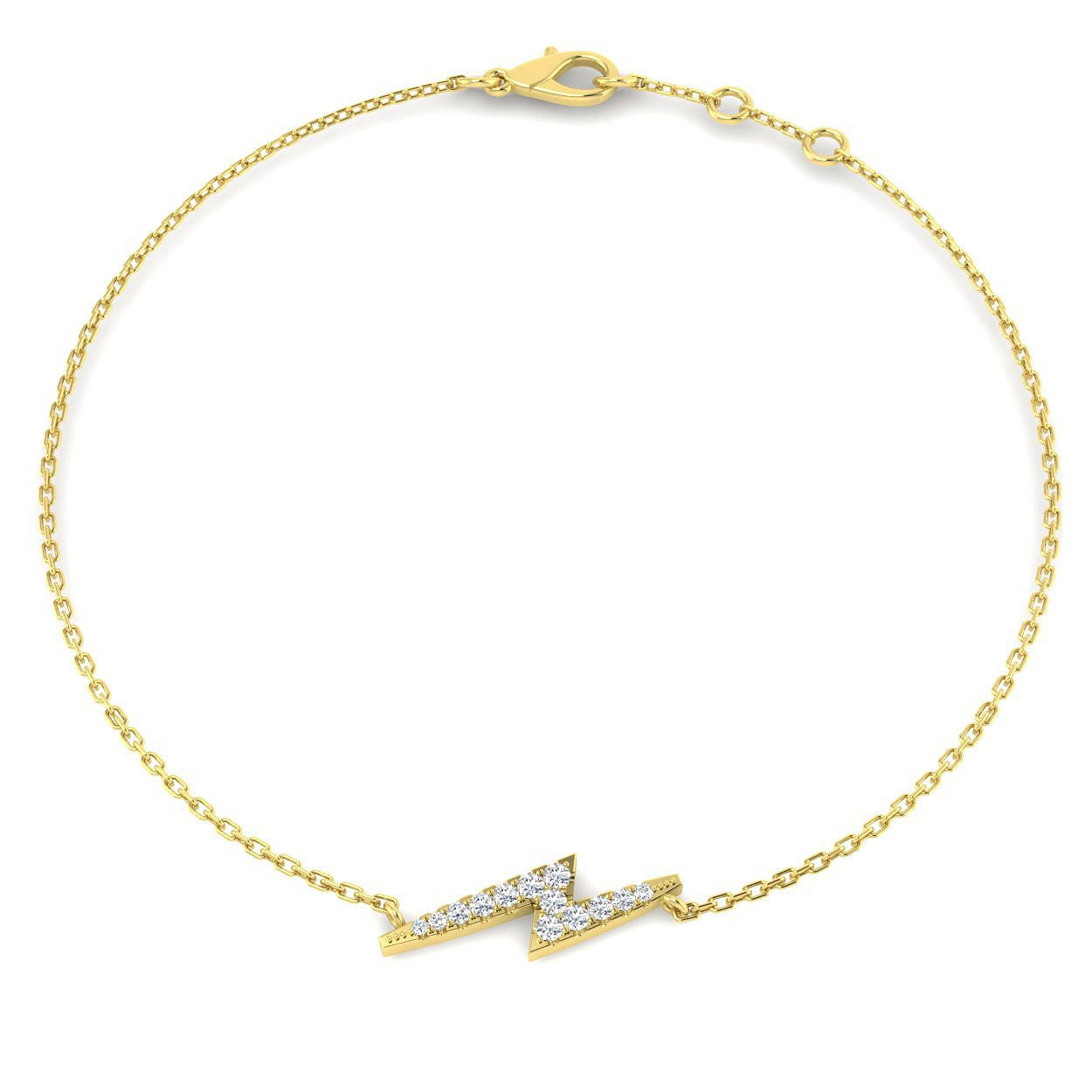 Clover Diamant-Kettenarmband mit Lünetten- und Pavé-Fassung aus Naturdiamanten in Platin