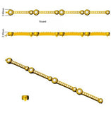 9K Yellow Gold Lab Grown Diamond Station Bracelet – Round Bezel & Pave Set Diamond Bar Bracelet with Box Clasp