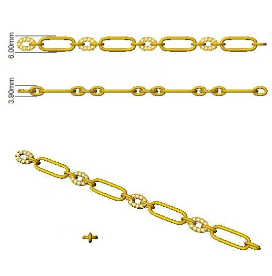Luxury 18K Gold Diamond Link Bracelet with Lobster Clasp