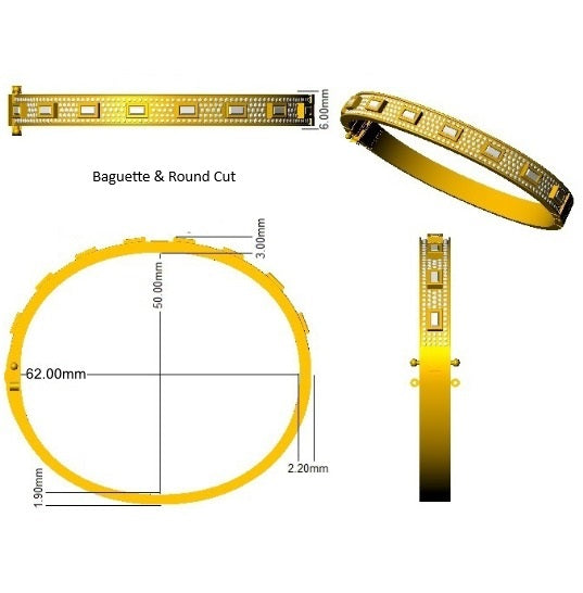 Anniversary Gift Bracelet, Wedding Jewelry Bangle, Statement Diamond Bangle