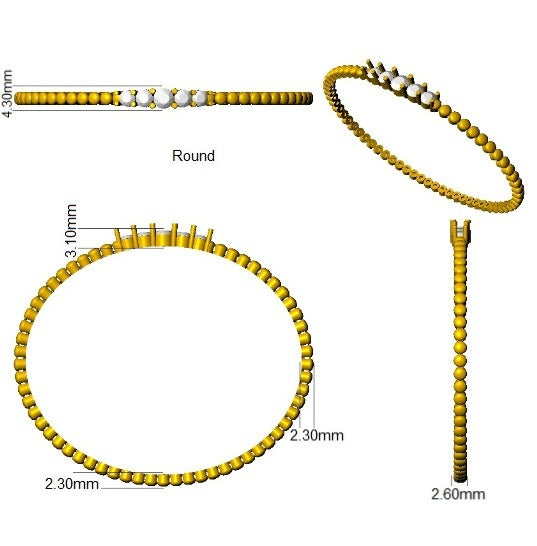 Clover Diamant-Kettenarmband mit Lünetten- und Pavé-Fassung aus Naturdiamanten in Platin