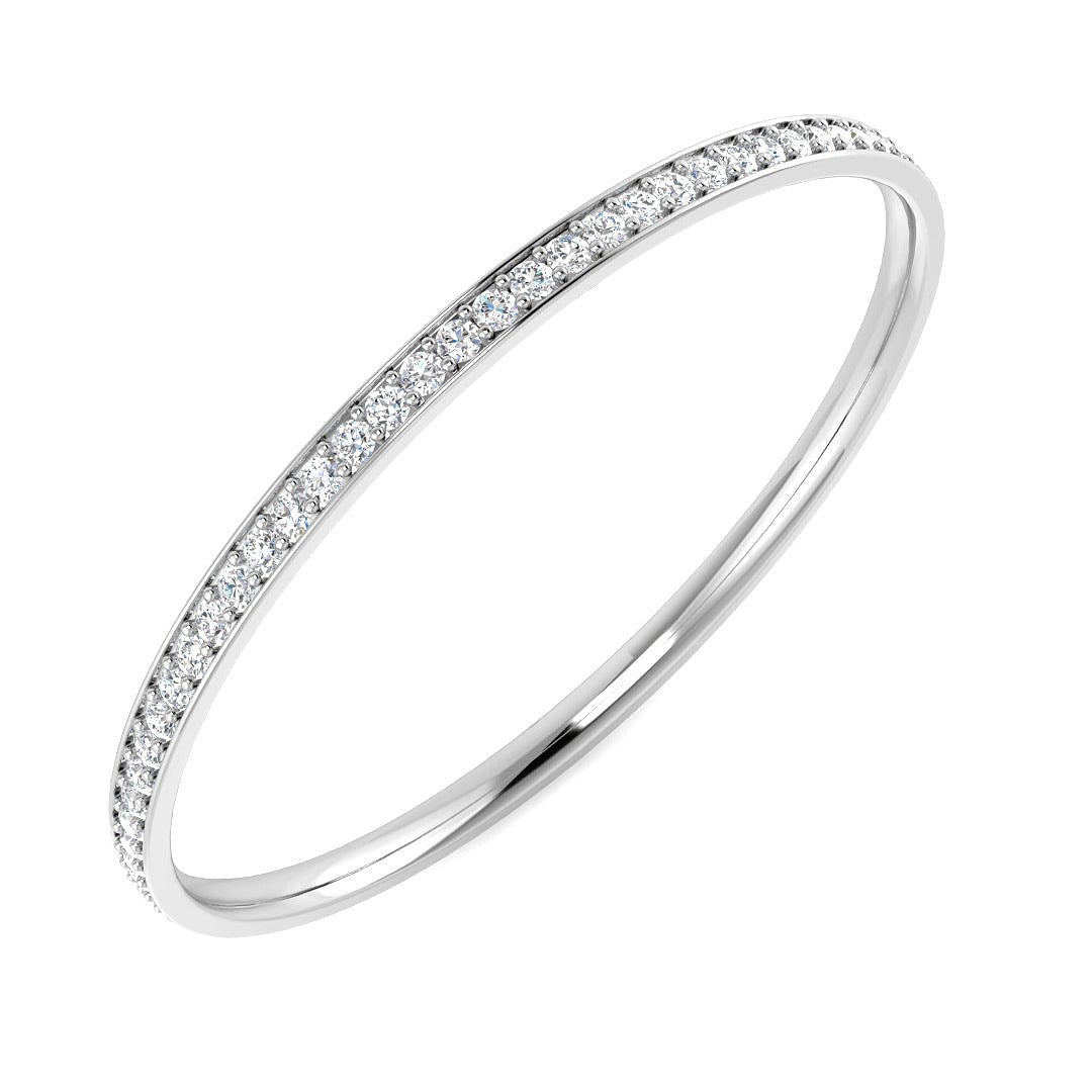 Clover Diamant-Kettenarmband mit Lünetten- und Pavé-Fassung aus Naturdiamanten in Platin