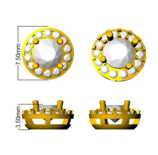 Halo Stud Earrings - 1.25 Carat Luzyy Round Brilliant