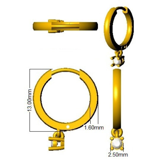 Emlyn Gold Drop & Trilogy Diamond Earrings - Elegant Luxury Jewelry