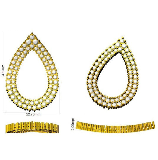 Elegant 4.0Ct Gold Teardrop Diamond Earrings in Yellow Gold