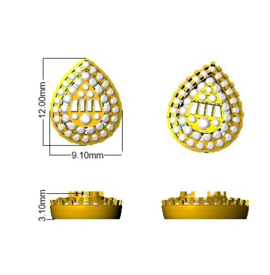 Luzry Ruby Gold Diamond Earrings 0.5ct – Elegant Luxury Jewelry