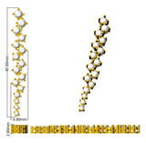 Blosm Luxury 3ct Gold Drop & Trilogy Diamond Earrings for Elegance