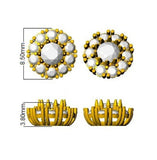 Blue Sapphire Halo Stud Earrings Side View