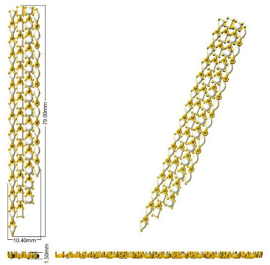 Luzwy Luxury Gold Drop & Trilogy Diamond Earrings - 8ct Elegance