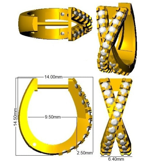 Hoop Earrings - Maisy Luxury 0.5ct Elegant Style Gold
