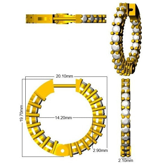 Hoop Earrings - Nixie Elegant 0.5ct Gold Diamond