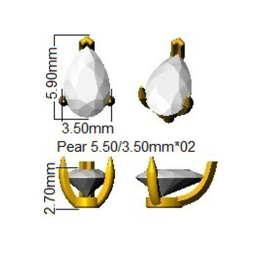 0.45ct Lab Diamond Pear Cut Stud Earrings in 9K White Gold