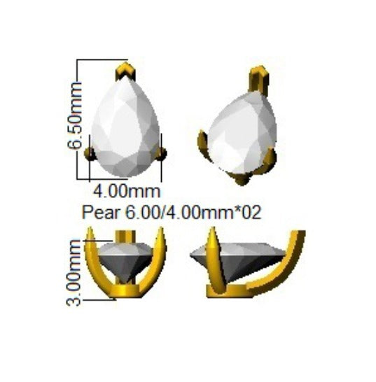 0.72ct Lab Diamond Pear Cut Stud Earrings in 9K White Gold