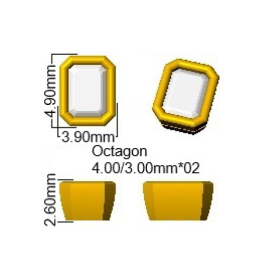 0.5ct Lab Diamond Emerald Cut Stud Earrings in 9K Yellow Gold