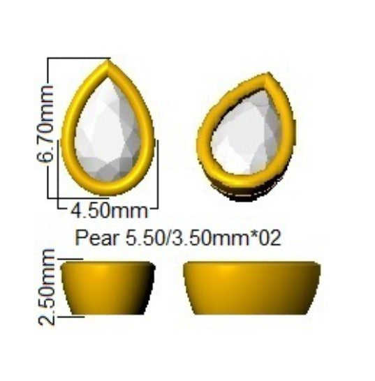 0.51ct Lab Diamond Pear Cut Stud Earrings in 9K Yellow Gold