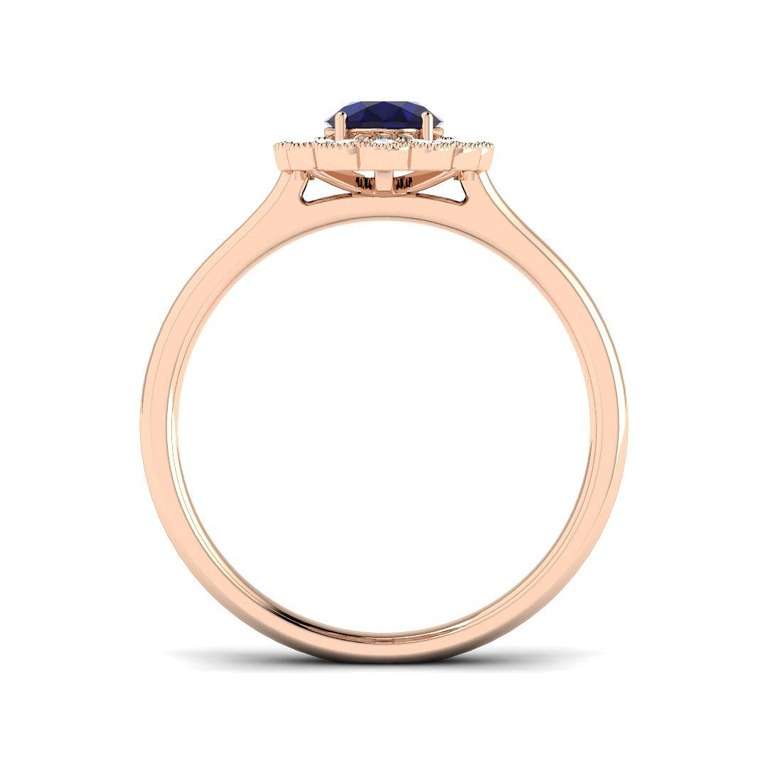 Diamond Primroke Blue Sapphire Ring | 1.25ct