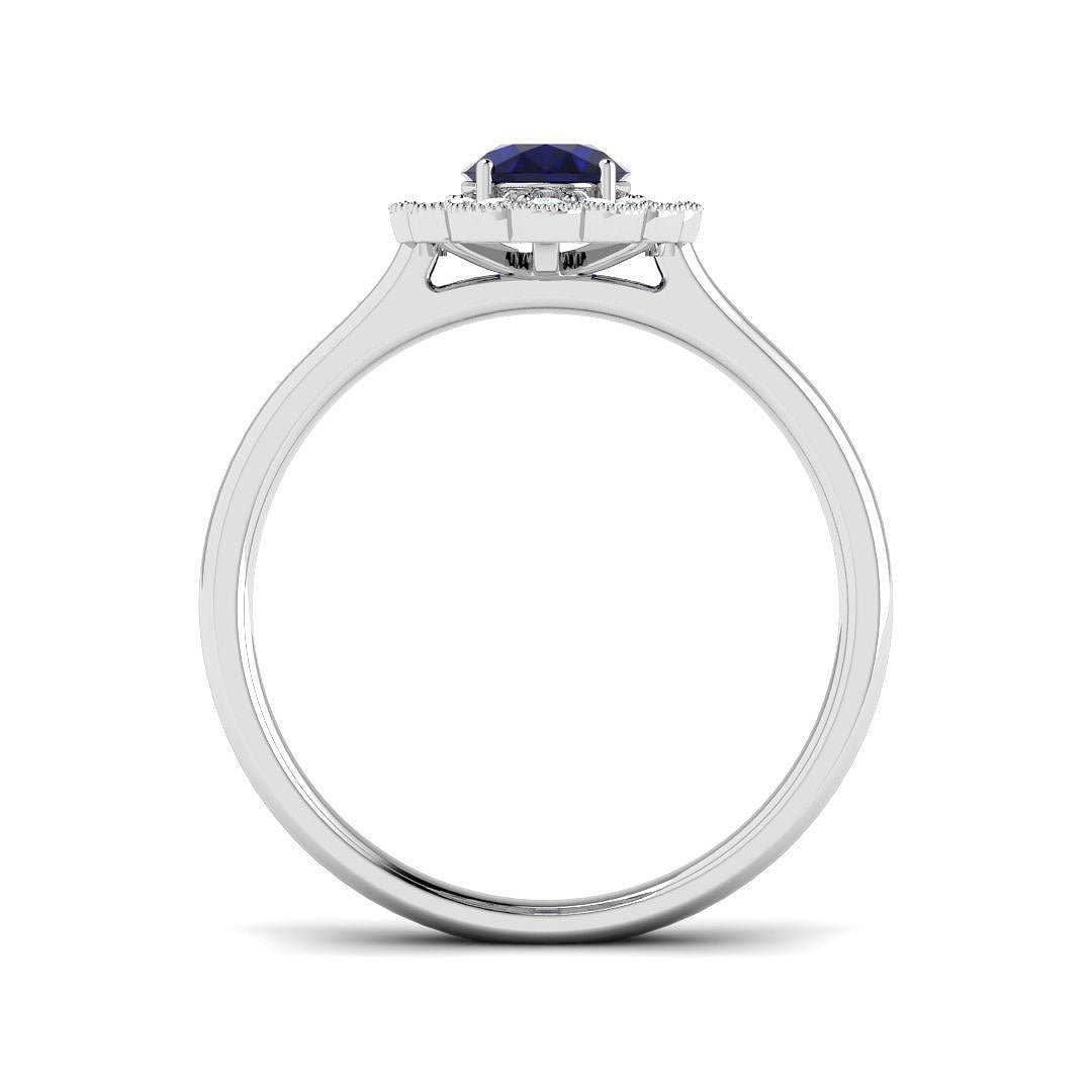 Diamond Primroke Blue Sapphire Ring | 1.25ct