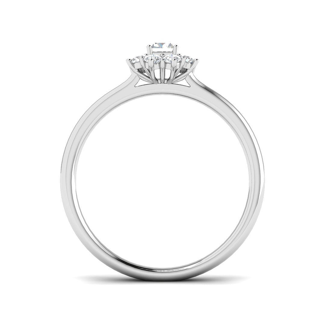 Emerald Cut Diamond Starburst Halo Ring | Lab & Natural Diamonds