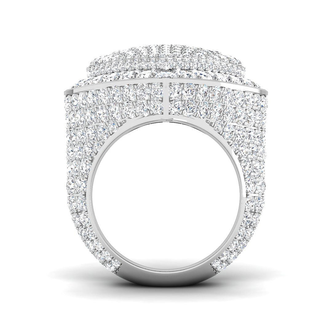 Luxury Heart Pave Diamond Dress Ring | 11.5ct | Hallmarked Gold & Platinum