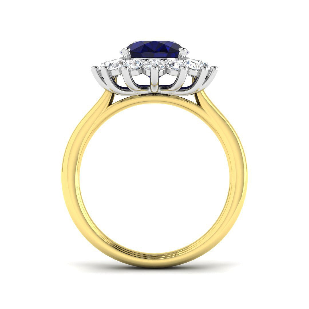 3.88Ct Lab Grown Diamond Ring in 9k Two Tone | Ring Size - M