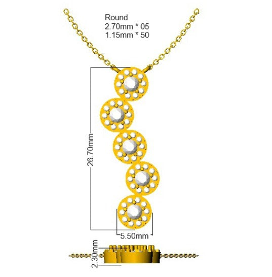 Luxury Sapphire Diamond Necklace in White Gold