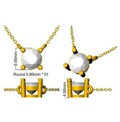 9ct Yellow Gold 0.72ct Lab Grown Diamond Solitaire Necklace