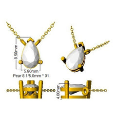 9ct Yellow Gold 0.78ct Lab Grown Diamond Solitaire Necklace