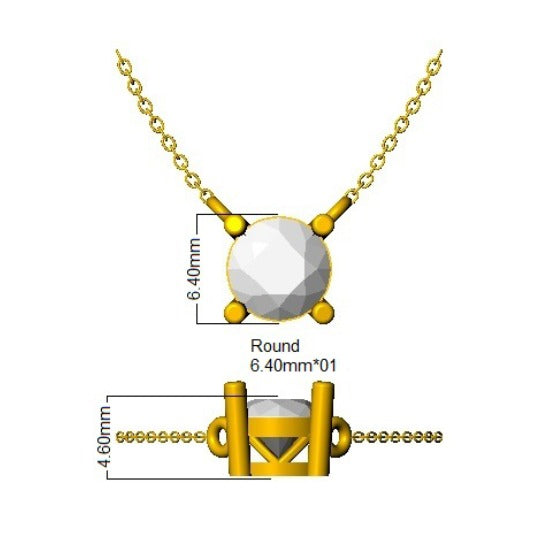 9ct Yellow Gold 1.1ct Lab Grown Diamond Solitaire Necklace