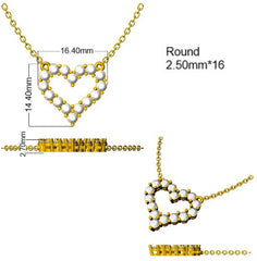 9ct Yellow Gold 0.94ct Lab Grown Diamond Heart Pendant