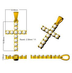 9ct Yellow Gold 0.49ct Lab Grown Diamond Cross Pendant