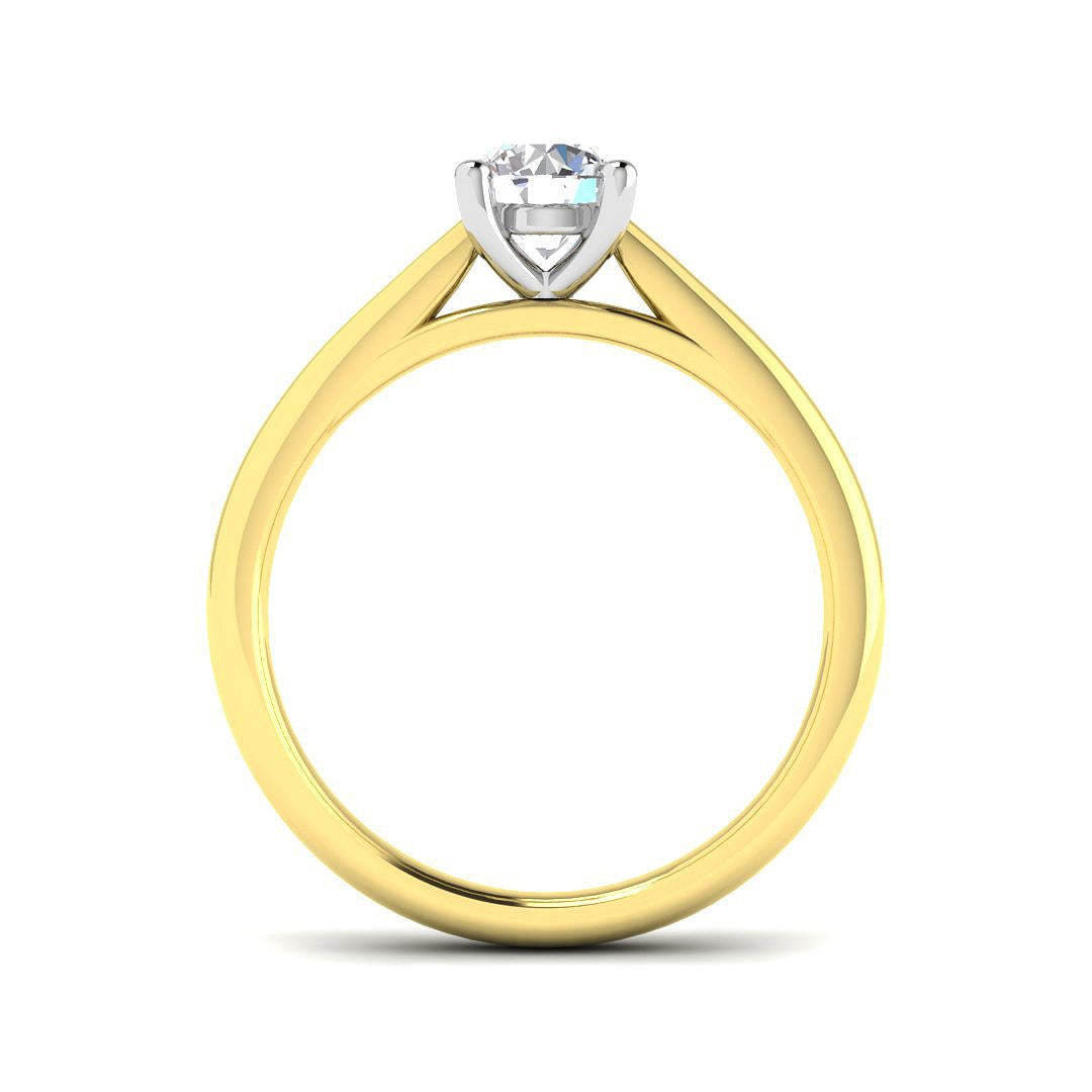 0.6Ct Lab Grown Diamond Ring in 18k Yellow Gold | Ring Size - M