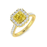 Diamond Asscher Engagement Ring | 2ct | Hallmarked Gold & Platinum